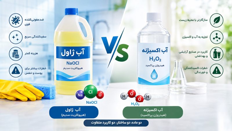 مقایسه آب ژاول و آب اکسیژنه